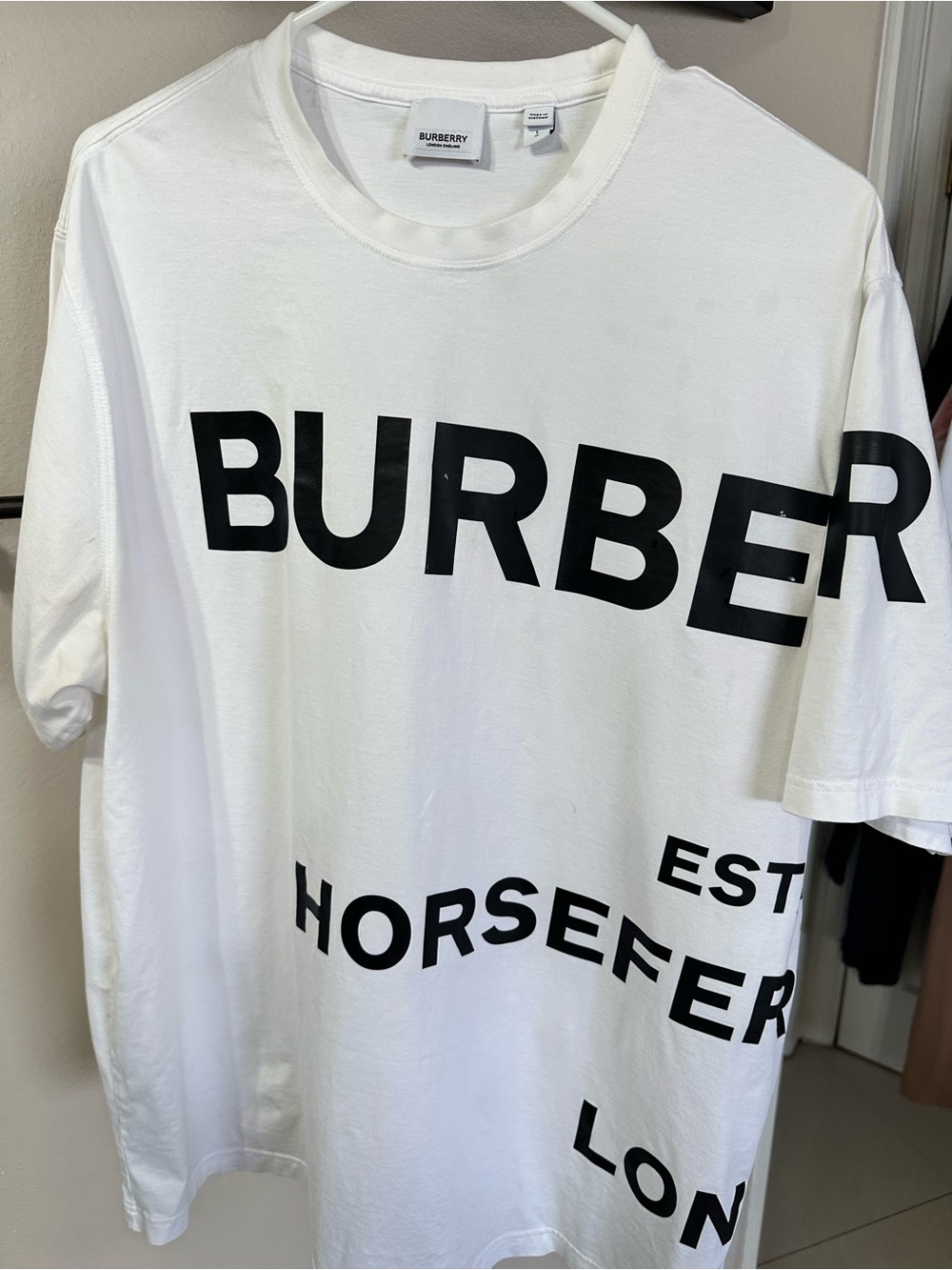 Burberry White Logo Crewneck T-Shirt